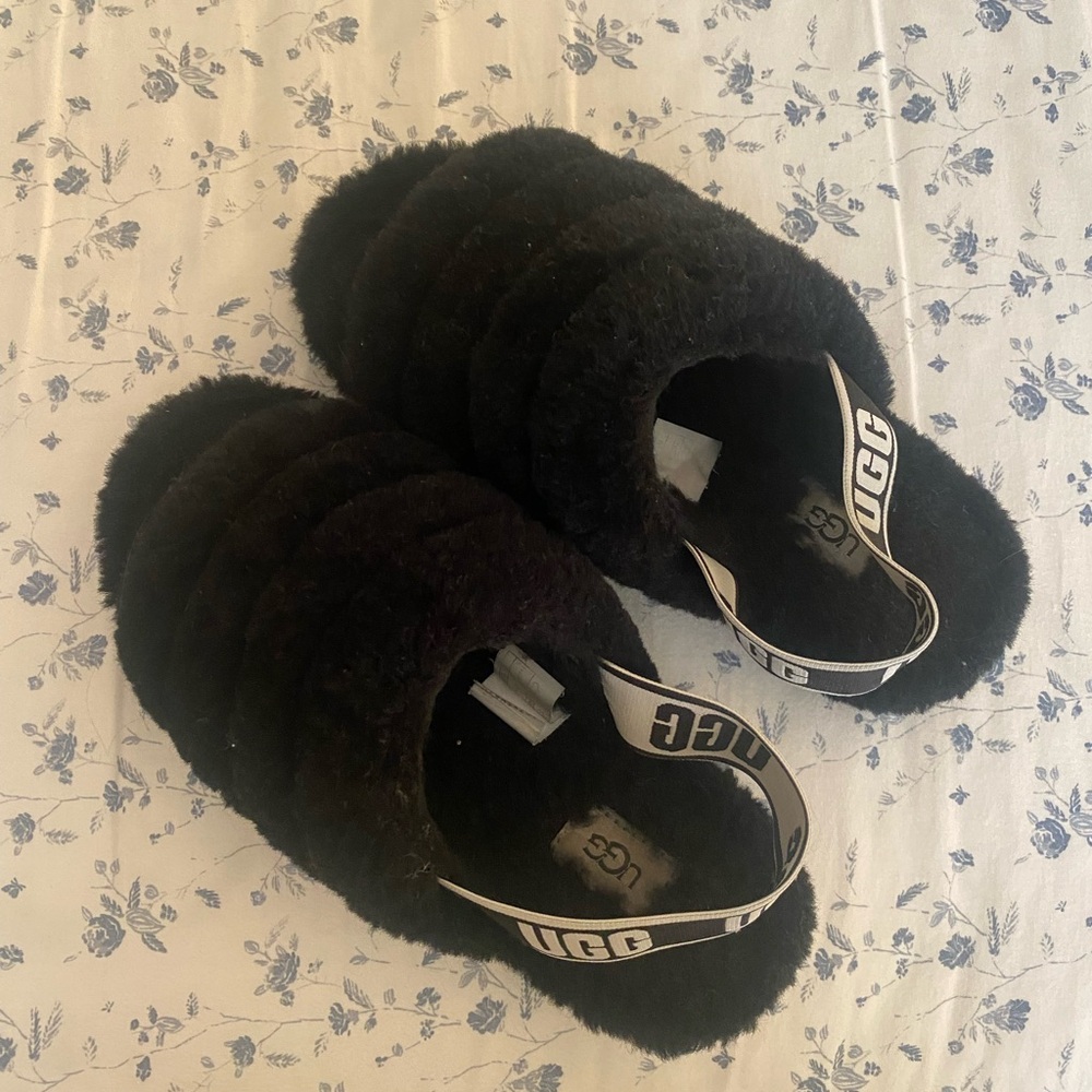 UGG Grey Fluff Yeah Slide 🤍